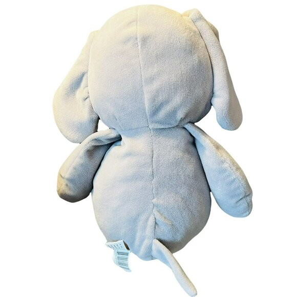 Kellytoy Gray Elephant Plush Rattle Cream Ribbed Velour Baby Toy 20 inch Large - Picture 4 of 7